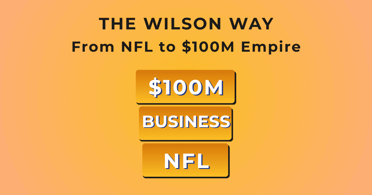 NFL players' business ventures progression blocks showing path from football to $100 million business success